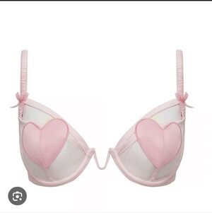For Love and Lemons Pink Heart Bra